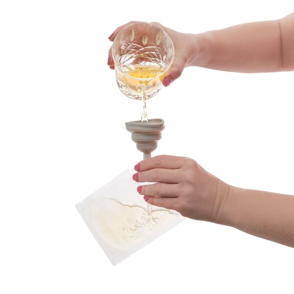 C.A.B. Hidden Flask Black Clutch Purse with Flask Bag and Collapsable Funnel - Picture 5 of 11